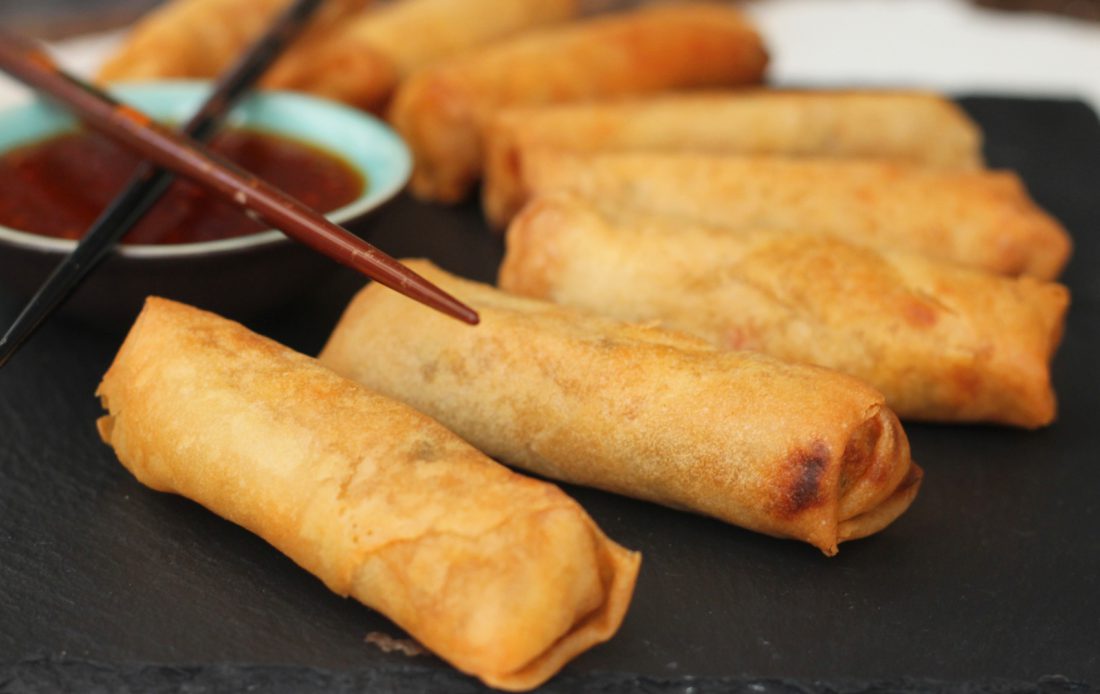 Vegetable Spring Rolls & Superfood Salad