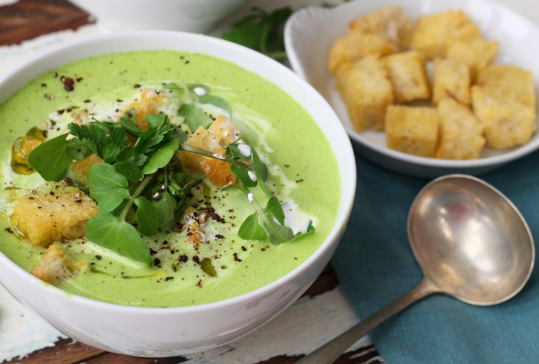 Quick Vegan Cream of Watercress Soup