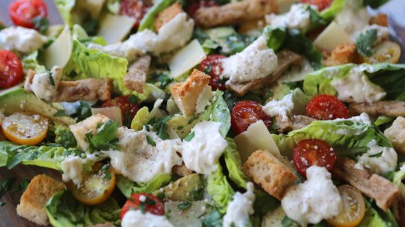 Chickless Caesar Salad