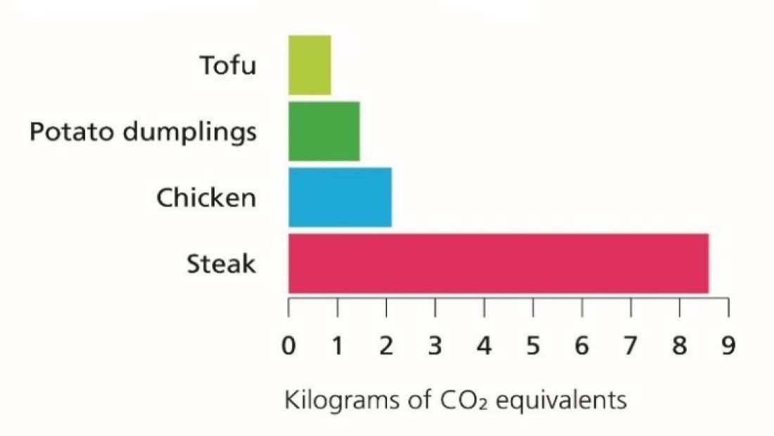 comparing carbon footprint of meals