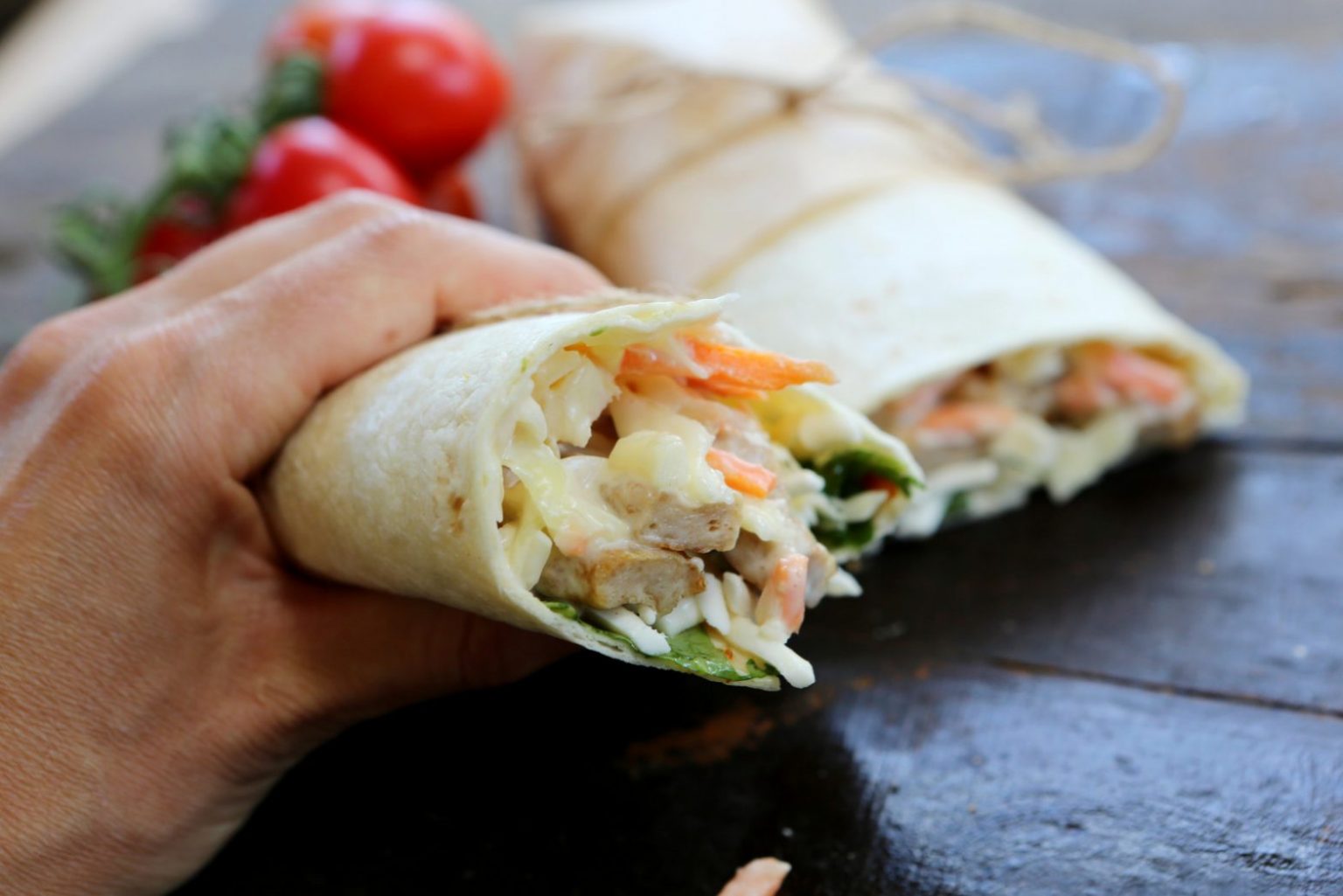 BBQ ‘Chicken’ Slaw & Cheese Wrap — V30