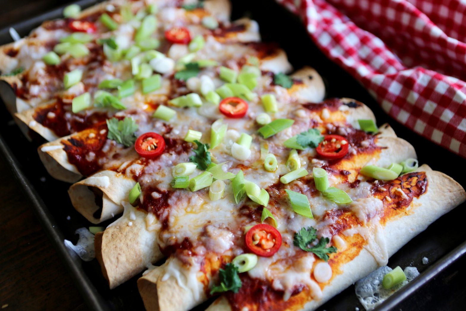 Cheesy Black Bean Enchiladas