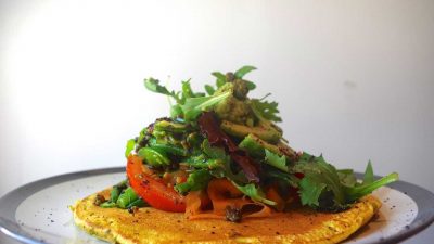 Thai Inspired Farinata with Green Bean Salad
